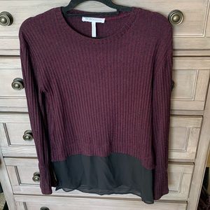 BCBG tunic top with black sheer bottom in size XS. Pretty sleeves! GUC.